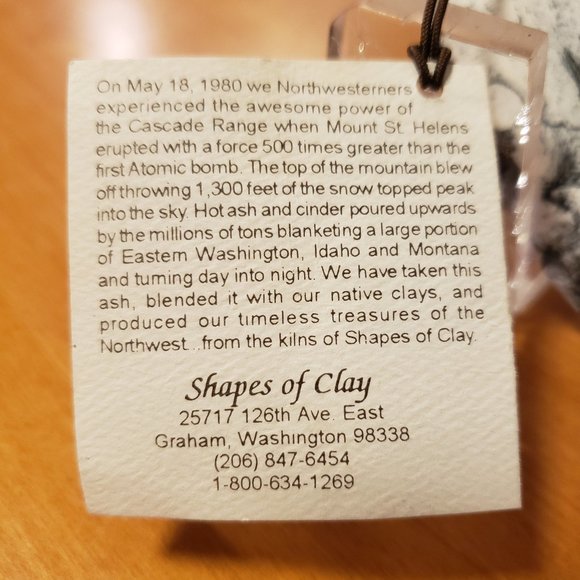 SHAPES OF CLAY by STAN - MOUNT ST. HELENS ASH - NOAH'S ARK #125 - ARTIST SIGNED - Picture 4 of 6